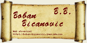 Boban Bicanović vizit kartica